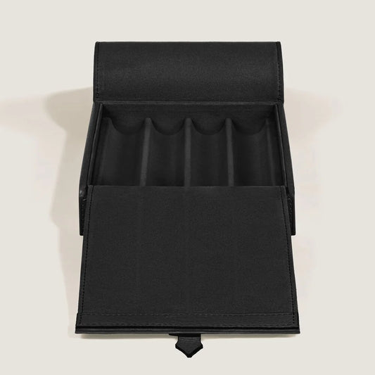 Montblanc Reiseetui für vier Schreibgeräte aus schwarzem Grain Leder
