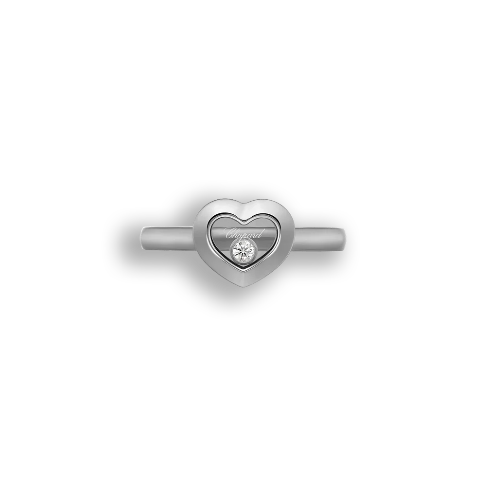 Happy Diamonds • Icons Ring • Weißgold Herz • voll eingefasst