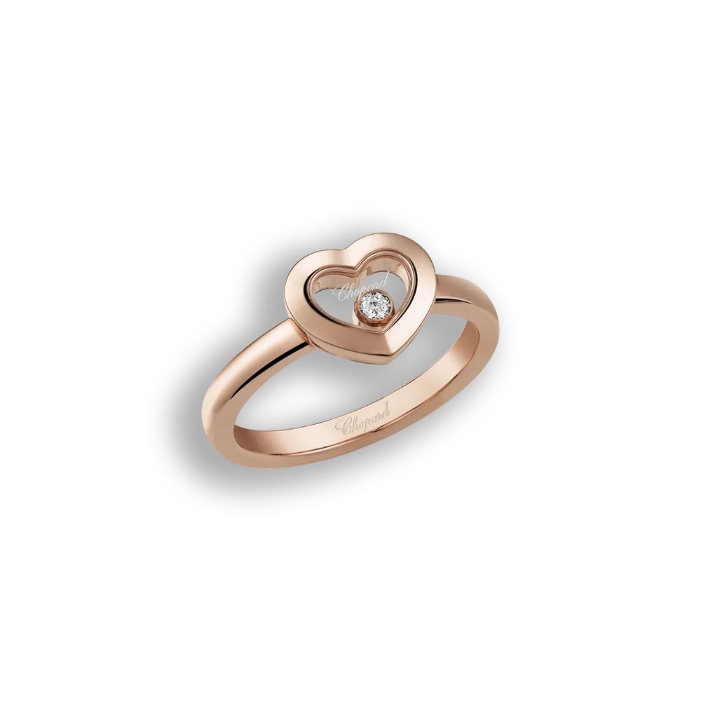 Happy Diamonds • Icons Ring • Roségold Herz • voll eingefasst