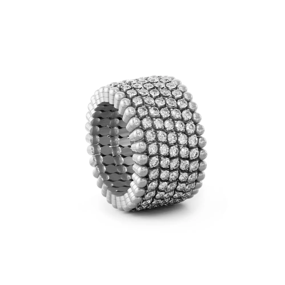 Patentierter Multi-Size Ring Serafino Consoli 18kt Weißgold mit Edelsteinen – wandelbarer Ring-Armband, jetzt sicher im Juwelier-Tirol-Shop erwerben