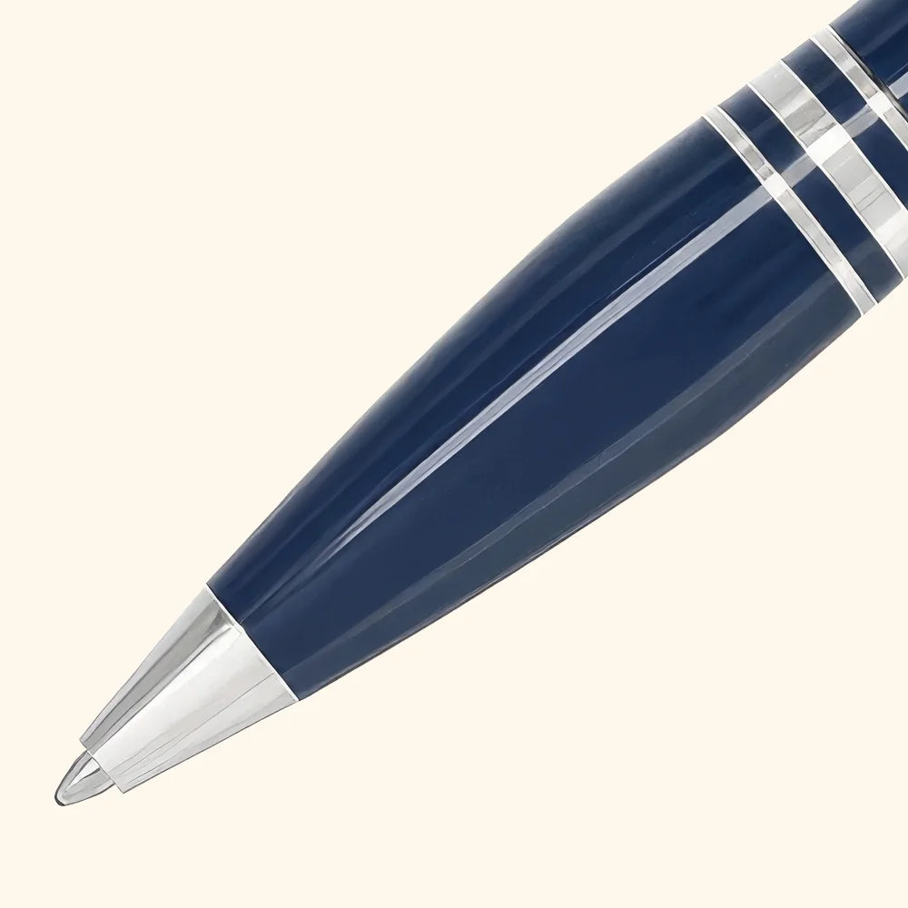 Blauer Montblanc StarWalker Kugelschreiber mit platinierten polierten Beschlägen
