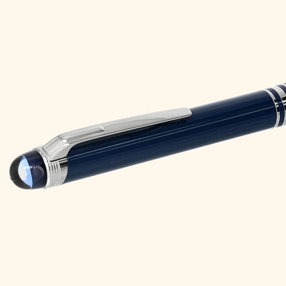 Montblanc StarWalker Blauer Planet Kugelschreiber mit blauem Emblem unter transparenter Kuppel