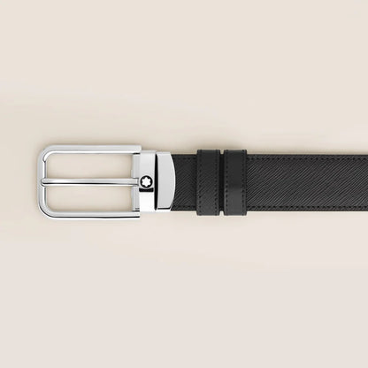 Wendbarer Montblanc Gürtel aus schwarzem Sartorial Leder