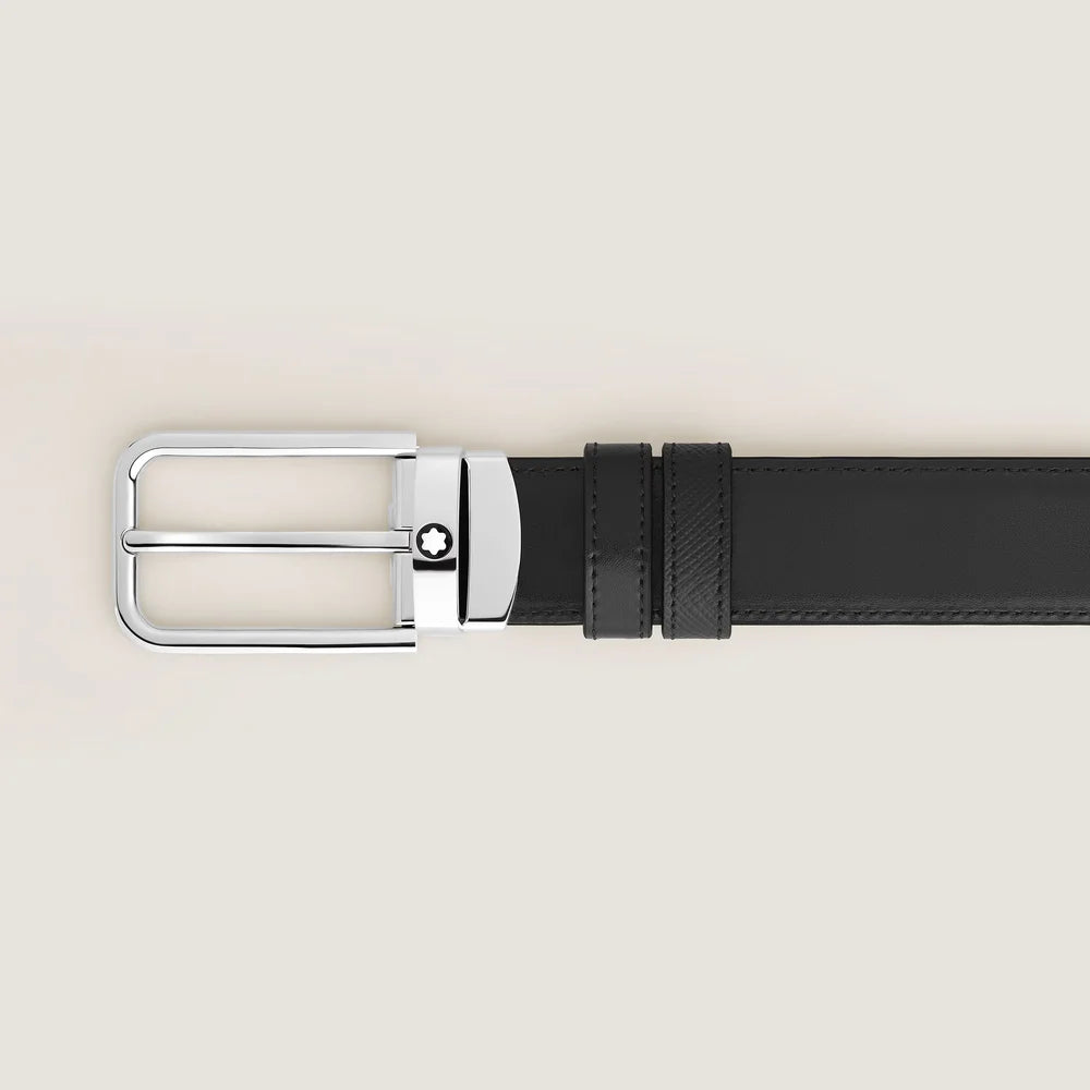 Schwarzer Montblanc Gürtel aus Sartorial Leder und Meisterstück Leder