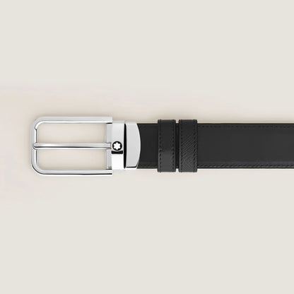 Schwarzer Montblanc Gürtel aus Sartorial Leder und Meisterstück Leder