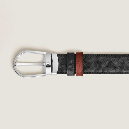 Montblanc Gürtel mit hufeisenförmiger Schließe und Palladium Finish