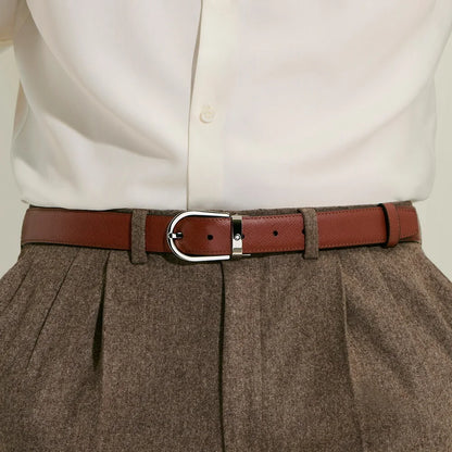 Wendbarer Montblanc Gürtel aus Sartorial Leder in Red Oak und Schwarz